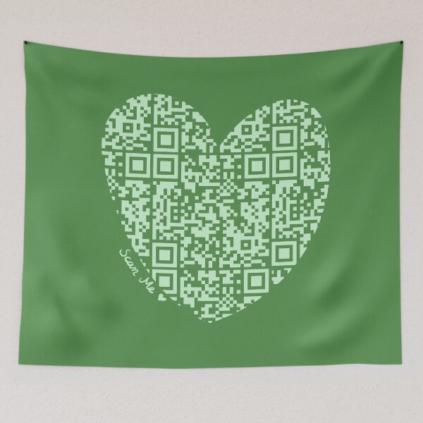 Item preview, Pastel Green Rick Astley Rickroll QR Code Heart Art designed and sold by Victoria Lehnard.
