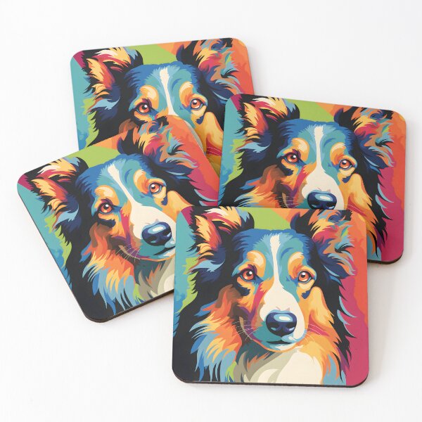 Item preview, Collie dog portraits drawing. animal colorful. Animal throw pillow.  designed and sold by formform.