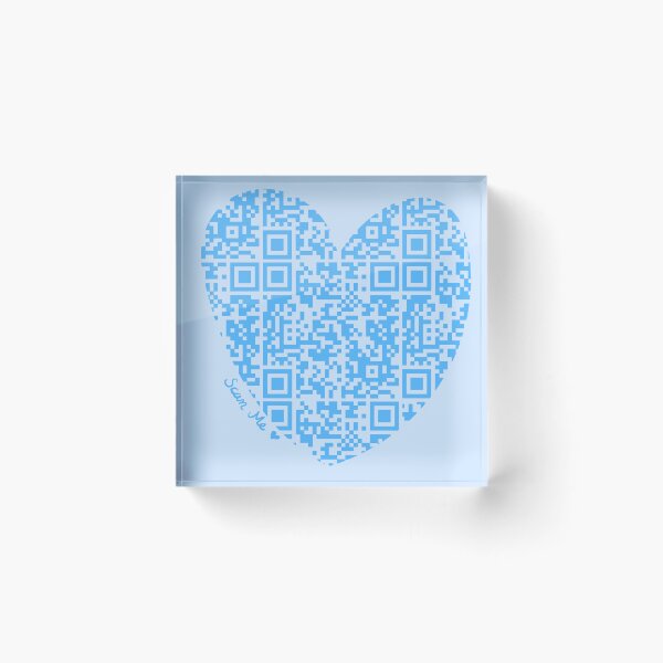 Artikelvorschau, Blaue Rick Astley Rickroll QR Code Herzkunst entworfen und verkauft von Victoria Lehnard.
