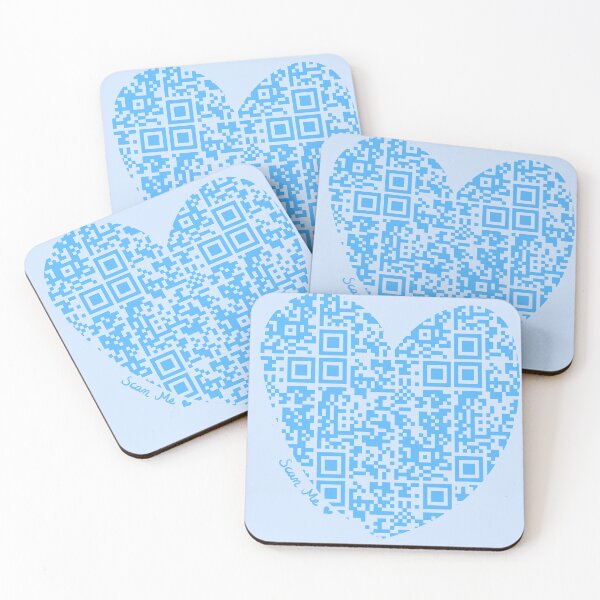 Item preview, Blue Rick Astley Rickroll QR Code Heart Art designed and sold by Victoria Lehnard.