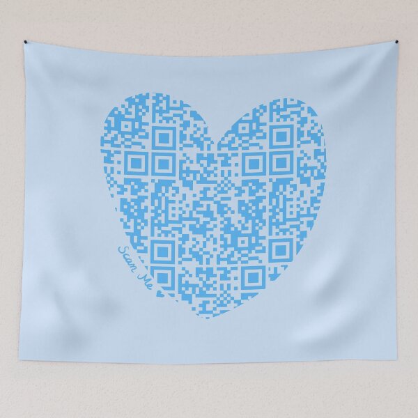 Item preview, Blue Rick Astley Rickroll QR Code Heart Art designed and sold by Victoria Lehnard.