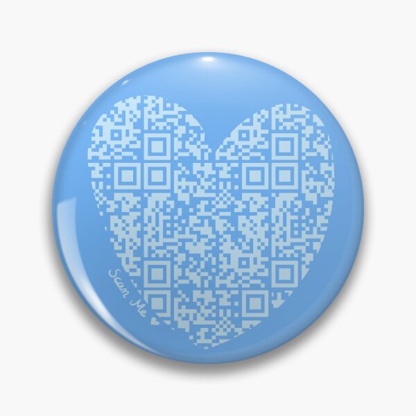 Item preview, Pastel Blue Rick Astley Rickroll QR Code Heart Art designed and sold by Victoria Lehnard.