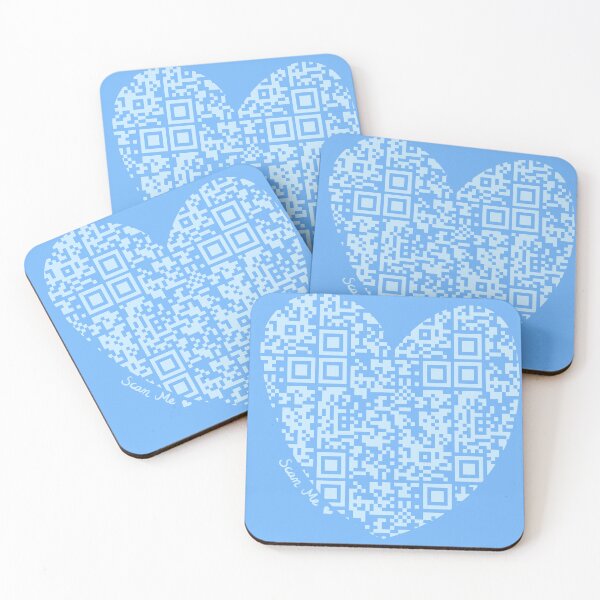Item preview, Pastel Blue Rick Astley Rickroll QR Code Heart Art designed and sold by Victoria Lehnard.