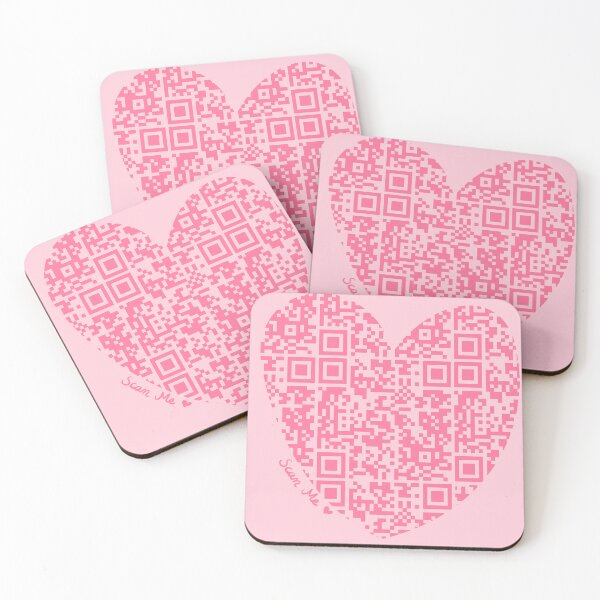 Item preview, Pink Rick Astley Rickroll QR Code Heart Art designed and sold by Victoria Lehnard.