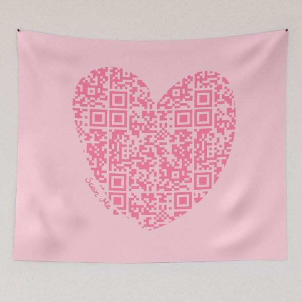 Item preview, Pink Rick Astley Rickroll QR Code Heart Art designed and sold by Victoria Lehnard.