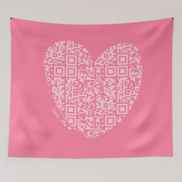 Item preview, Pastel Pink Rick Astley Rickroll QR Code Heart Art designed and sold by Victoria Lehnard.