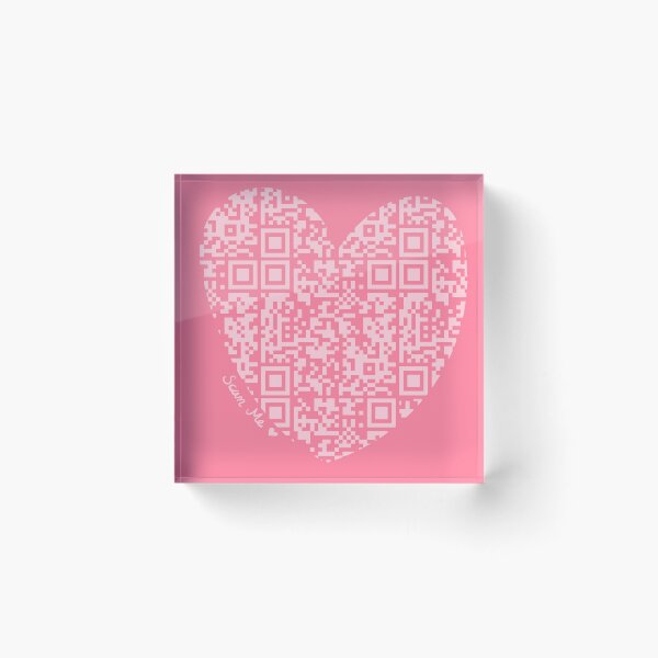 Artikelvorschau, Pastellrosa Rick Astley Rickroll QR Code Herzkunst entworfen und verkauft von Victoria Lehnard.