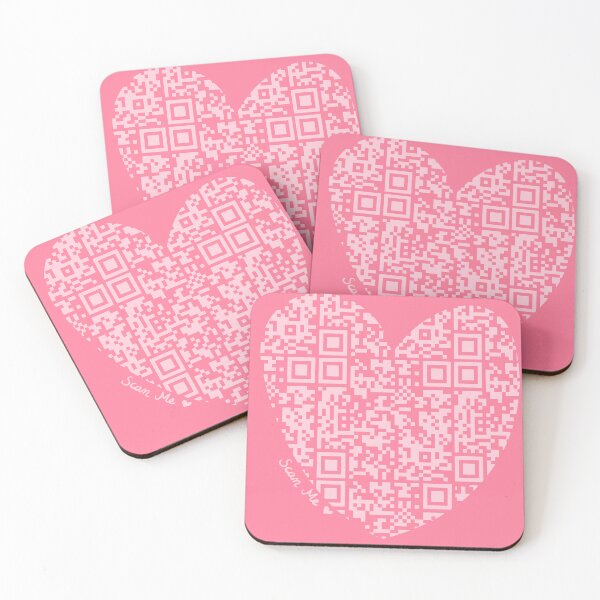 Item preview, Pastel Pink Rick Astley Rickroll QR Code Heart Art designed and sold by Victoria Lehnard.