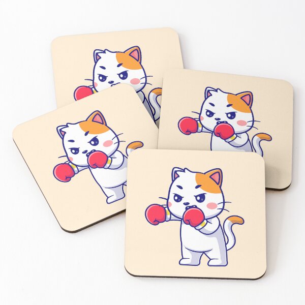 Item preview, Purr-fect Punch: Cute Cat Boxing Cartoon designed and sold by hjian8219.