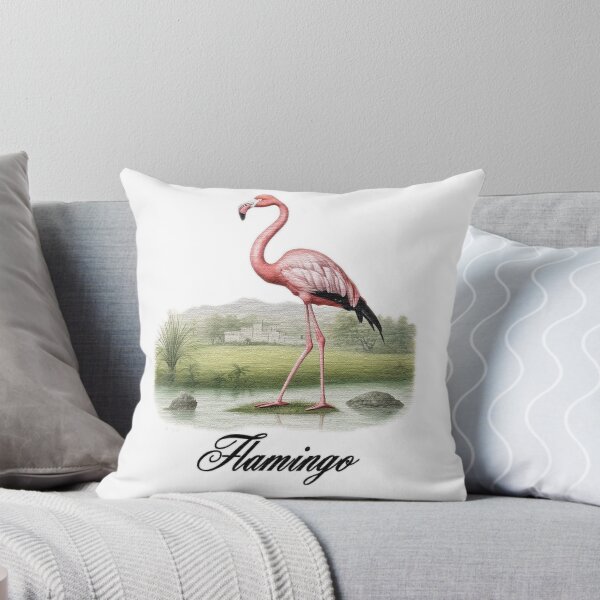 Item preview, a Flamingo standing on a grass covered field designed and sold by jnsmerchstore.
