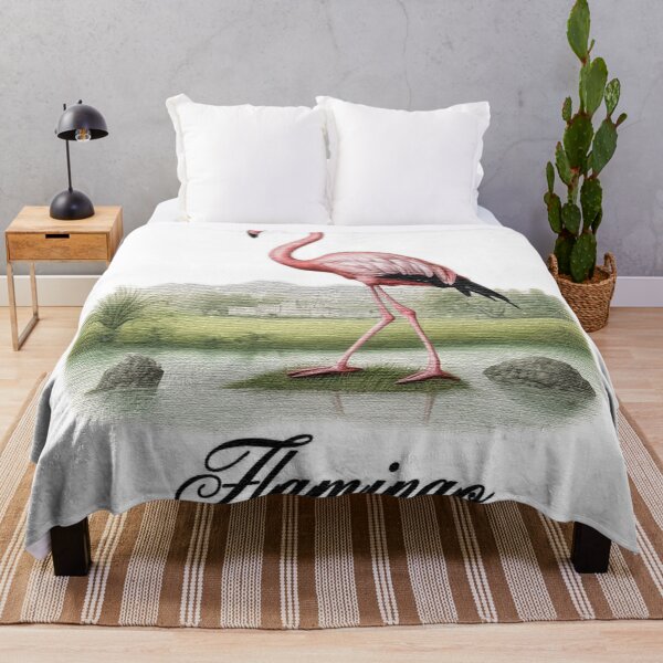 Item preview, a Flamingo standing on a grass covered field designed and sold by jnsmerchstore.