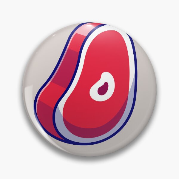 Item preview, "Sizzling Delight: Steak Meat Cartoon Vector Icon designed and sold by hjian8219.