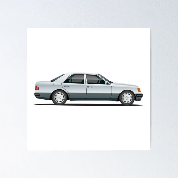 Item preview, W124 500E Silver Grey Car Art designed and sold by ed-designs.