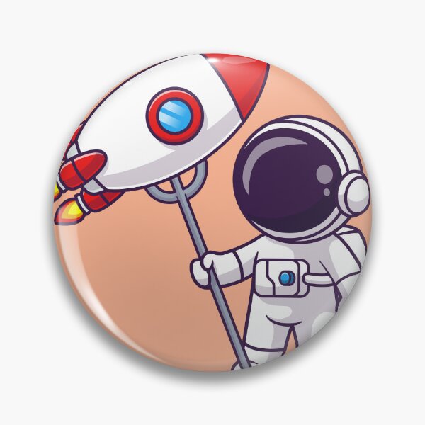 Item preview, Cosmic Dining: Cute Astronaut with Rocket Fork designed and sold by hjian8219.