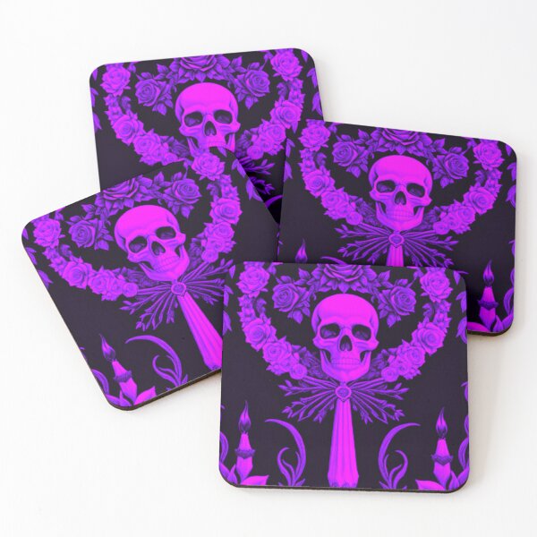Item preview,  Vintage Goth Wine Skulls and Roses  designed and sold by TheDarkWardrobe.