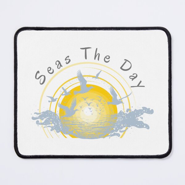 Item preview, Seas The Day - Vibrant Ocean Sunset and Seagulls Art Print designed and sold by Hill Strom.