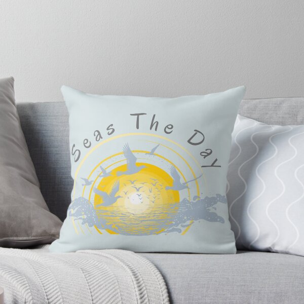 Item preview, Seas The Day - Vibrant Ocean Sunset and Seagulls Art Print designed and sold by Hill Strom.