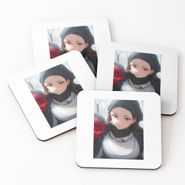 Item preview, AI animated girl with red rose designed and sold by lusiakotowska.