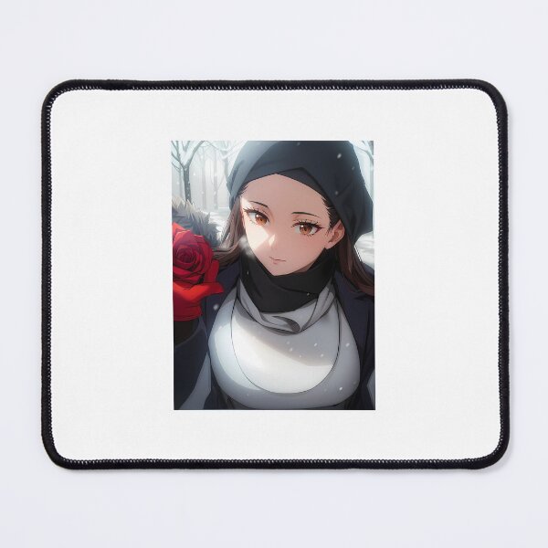 Item preview, AI animated girl with red rose designed and sold by lusiakotowska.