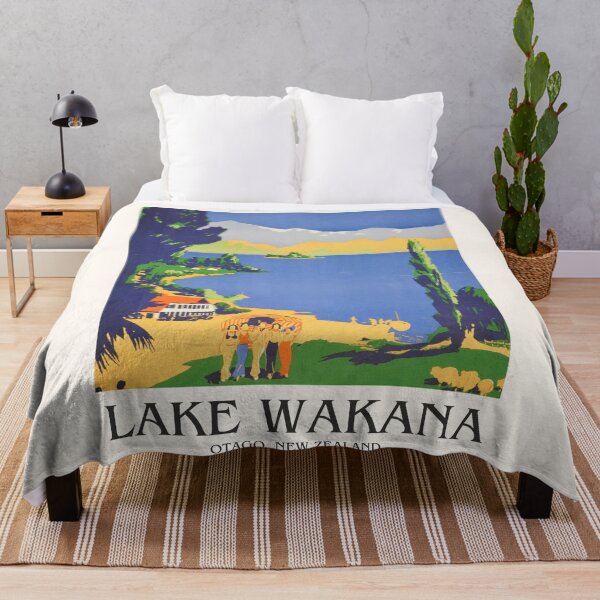 Item preview, New Zealand Travel Art Lake Wanaka Otago Vintage Travel designed and sold by cutesy.