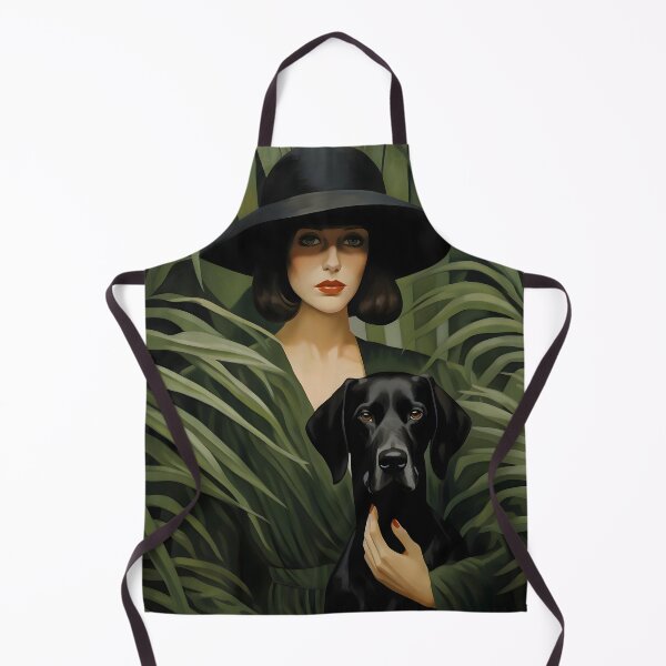 Item preview, Young lady with black labrador in her arms designed and sold by GoldenEraArt.