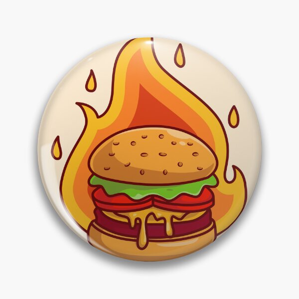 Item preview, Flaming Delight: Burger Cheese with Fire Cartoon designed and sold by hjian8219.