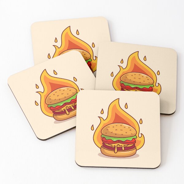 Item preview, Flaming Delight: Burger Cheese with Fire Cartoon designed and sold by hjian8219.