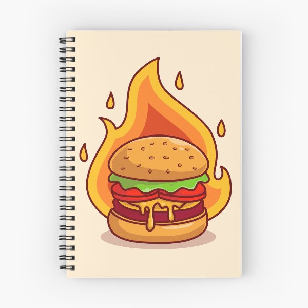 Item preview, Flaming Delight: Burger Cheese with Fire Cartoon designed and sold by hjian8219.