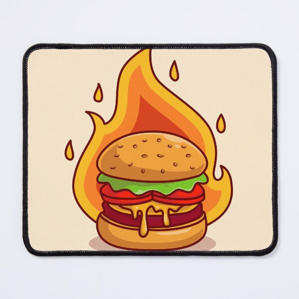 Item preview, Flaming Delight: Burger Cheese with Fire Cartoon designed and sold by hjian8219.