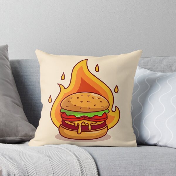 Item preview, Flaming Delight: Burger Cheese with Fire Cartoon designed and sold by hjian8219.