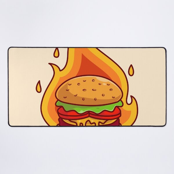 Item preview, Flaming Delight: Burger Cheese with Fire Cartoon designed and sold by hjian8219.