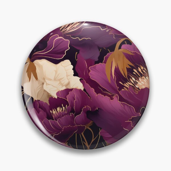 Item preview, Magenta and golden abstract peony flowers designed and sold by Ararat Shahinyan.