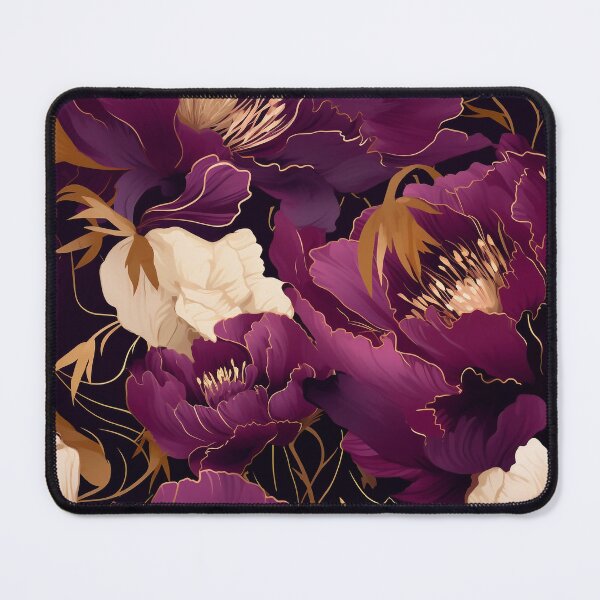 Item preview, Magenta and golden abstract peony flowers designed and sold by Ararat Shahinyan.