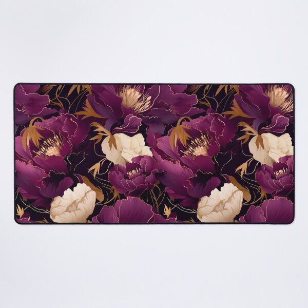 Item preview, Magenta and golden abstract peony flowers designed and sold by Ararat Shahinyan.