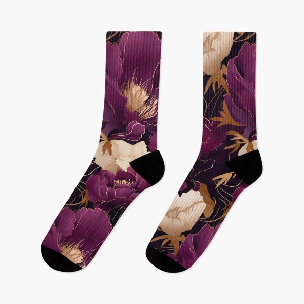 Item preview, Magenta and golden abstract peony flowers designed and sold by Ararat Shahinyan.