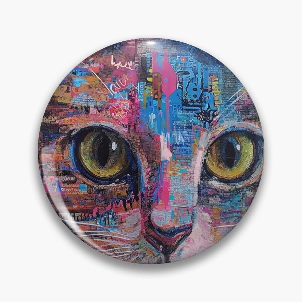 Item preview, popart cat pink blue designed and sold by Gaviani Design Studio.