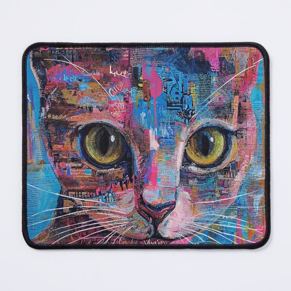 Item preview, popart cat pink blue designed and sold by Gaviani Design Studio.
