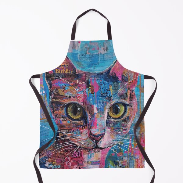 Item preview, popart cat pink blue designed and sold by Gaviani Design Studio.
