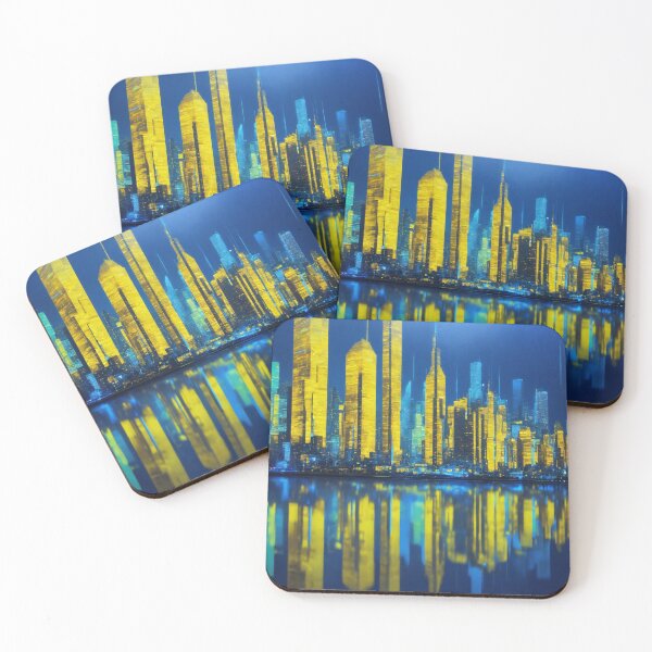 Item preview, Blue and yellow skyline designed and sold by All In One.