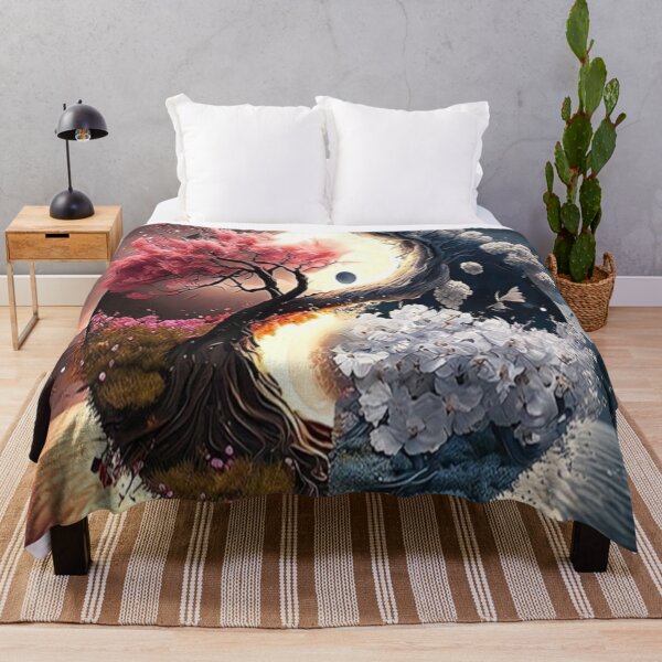 Item preview, Harmony between Fire and Flowers: Artistic Representation of the Yin and Yang Symbol designed and sold by TroviTutto.