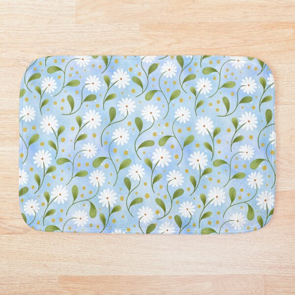 Item preview, Spring white flowers | Blue seamless pattern design designed and sold by Katarzyna Dembek.