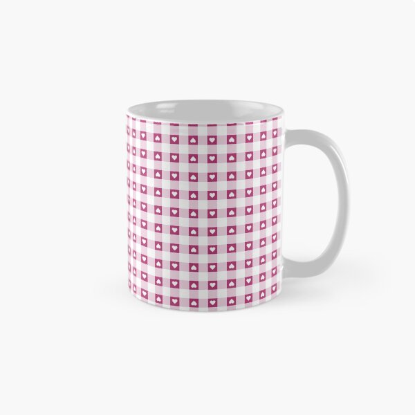 Item preview, Check pattern with Valentine's hearts in raspberry pink and white designed and sold by colorofmagic.