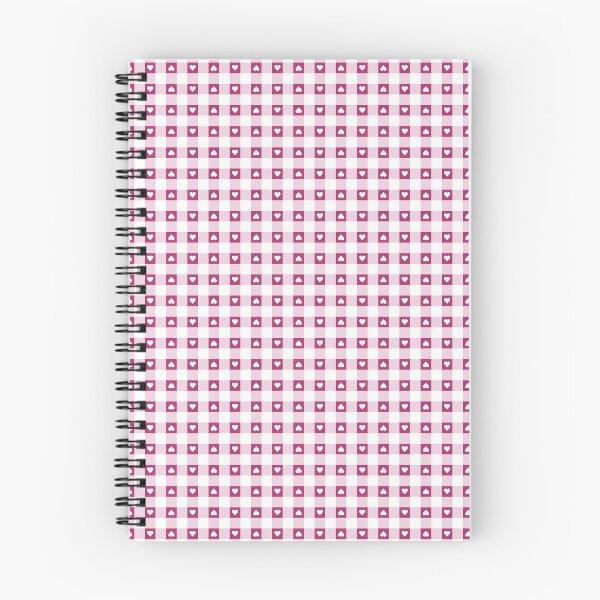 Item preview, Check pattern with Valentine's hearts in raspberry pink and white designed and sold by colorofmagic.