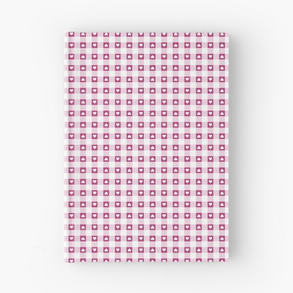 Item preview, Check pattern with Valentine's hearts in raspberry pink and white designed and sold by colorofmagic.