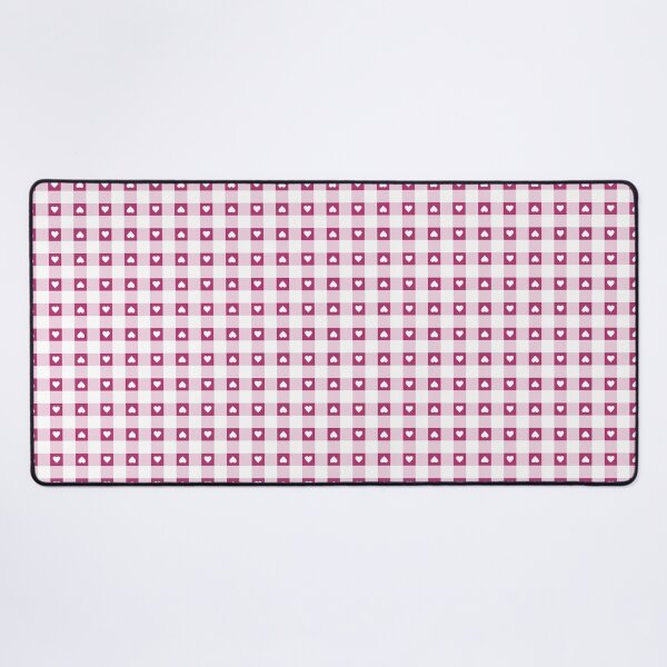 Item preview, Check pattern with Valentine's hearts in raspberry pink and white designed and sold by colorofmagic.