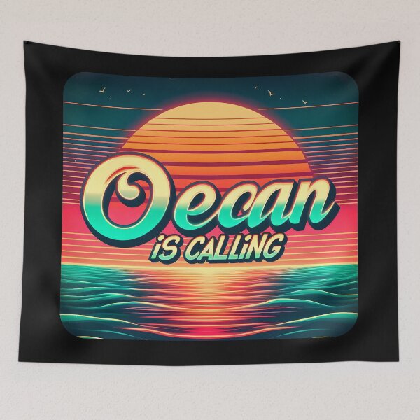 Item preview, Ocean is calling, typography, retro designed and sold by maxmaj.