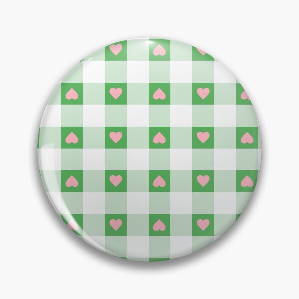 Item preview, Vichy check with hearts in green and pink designed and sold by colorofmagic.
