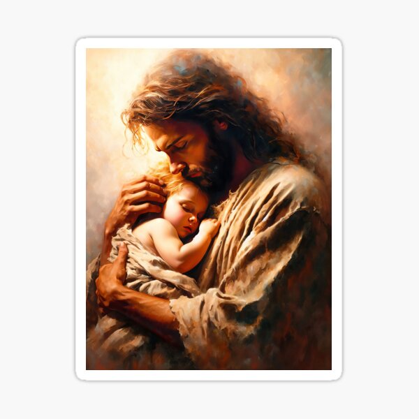 Item preview, Safe in the Arms of Jesus - Tender Embrace Artwork designed and sold by Very Peculiar.