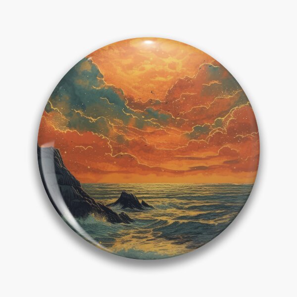 Item preview, Maritime moon waves sea ocean designed and sold by ArtHouseNiklas.