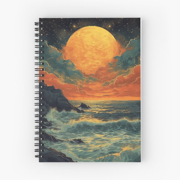 Item preview, Maritime moon waves sea ocean designed and sold by ArtHouseNiklas.